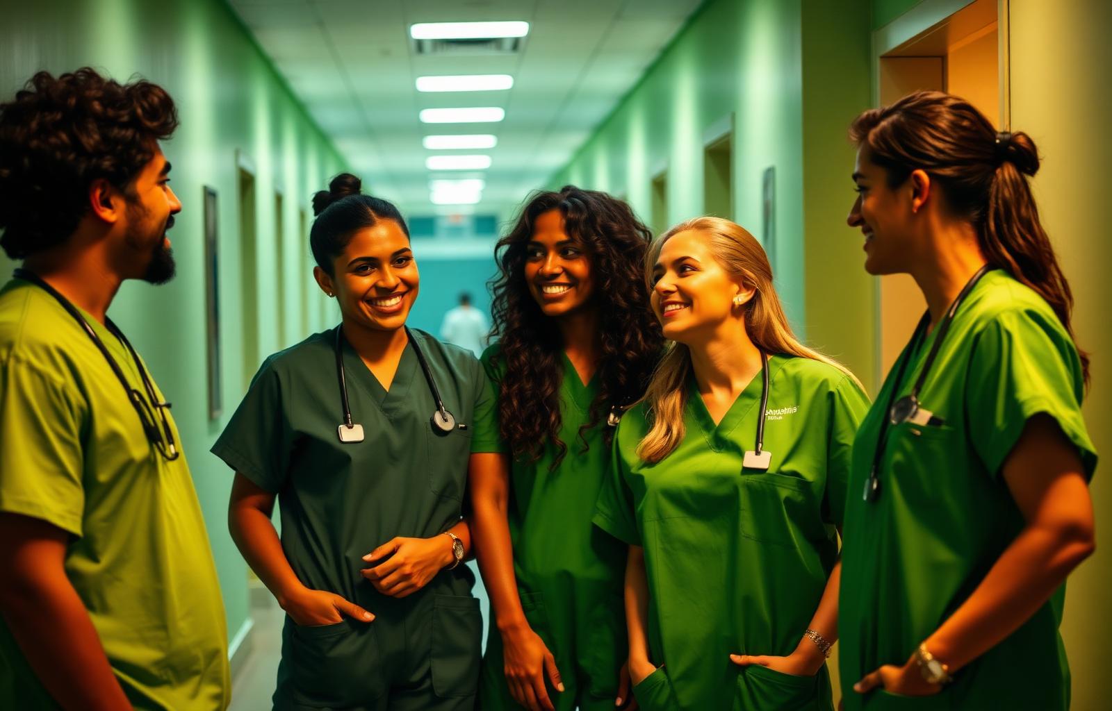 Grupo de estudantes de Medicina conversando