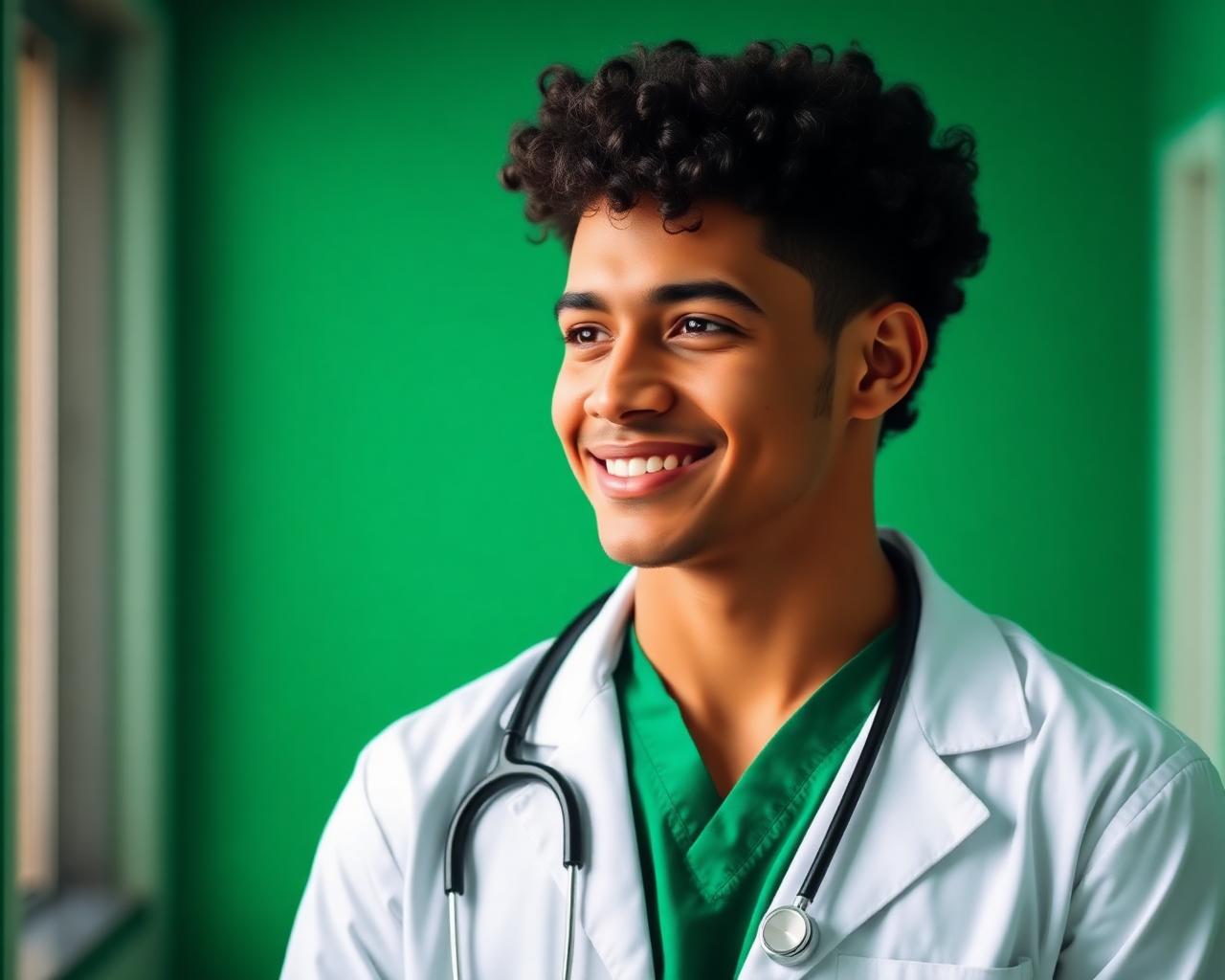 Estudante de Medicina sorrindo